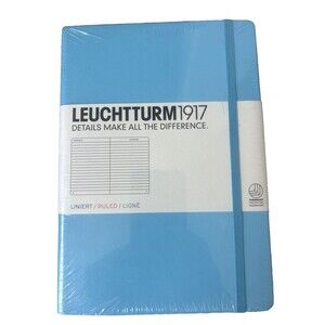 Leuchtturm 1917 Ruled Hardcover Lined Notebook in Ice Blue  - A5 - NEW LT357480